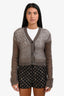Acne Studios Brown Mohair Long Sleeve Cardigan Size S