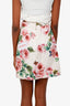 Dolce & Gabbana Pink Floral Button Detail Mini Skirt Size 40