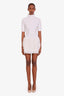 Alaïa White Ruffled High-Neck Jersey Mini Dress Size 42