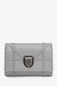 Christian Dior 2016 Silver Metallic Grained Leather Small Diorama Wallet