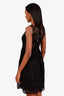 Prada Black Floral Lace Appliqué Midi Dress Size 40