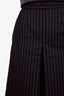 Saint Laurent Grey Pinstripe Cropped Pleated Pants Size 36