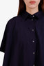 Loewe Navy Anagram Embroidered Short Sleeve Trapeze Shirt Size 42