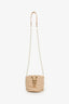 Pre-loved Chanel™ 2021 Beige Leather Mini About Pearls Drawstring Bucket Bag