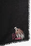 Fendi Black Silk Wool Karl Lagerfeld Detailed Scarf