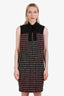 St. John Black/Red Tweed Sleeveless Dress Size 2