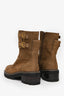 See By Chloe Brown Suede Buckled Mallory Combat Boot Size 38.5
