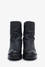 Moncler Black Leather Fur Heeled Boots Estimated Size 36
