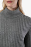 Lisa Yang Grey Cashmere Ribbed Turtleneck Maxi Dress Size 0