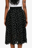 Self-Portrait Black/White 'Polka Daisy' Guipure Lace Midi Skirt Size 0