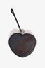 Gucci Black Iridescent Crackle Leather Heart Coin Purse