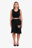 Area Black/Silver Heart Chain Cutout Bermuda Shorts Size 4
