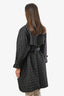 Prada 2023 Black Quilted Triangle Belted Coat Size 36