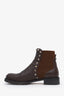 Valentino Chocolate Brown Pebbled Leather Chelsea Boots Size 38.5