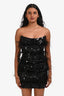Eliya The Label Black Sequins Feather Mini Dress Size S