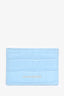 Alexander McQueen Light Blue Croc Embossed Leather Skull Detail Card Holder
