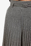 Christian Dior Black/White Wool Houndstooth Pleated Belted Pants Size 4