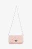 Miu Miu Pink Satin Nappa Matelassé Crystal Flap Bag