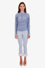 Sleeper Blue/White Feather Trim Leggings Size S