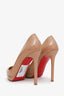 Christian Louboutin Beige Patent Leather Platform Heels Size 37