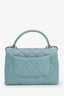 Pre-loved Chanel™ 2017-18 Blue Lambskin Small Trendy CC Flap Bag