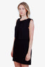 Sandro Black Silk-Blend Sleeveless Draped Front Mini Dress Size 3