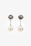 Mikimoto Akoya 18k White Gold Cultured Pearl Diamond Drop Earrings