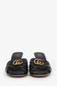 Gucci Black Leather GG Marmont Open Toe Heels Size 37.5