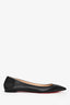 Christian Louboutin Black Nappa Leather Pointed Toe Flats Size 41