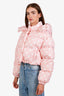 Miu Miu Pink Polka-dot Cropped Puffer Jacket Size 36