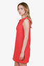 Miu Miu Red Embellished Button Sleeveless Mini Dress Size 40