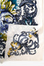 Christian Dior White/Blue Silk Lion Graphic Logo Scarf