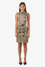 Burberry Beige Cotton Double Breasted Belted Sleeveless Coat Style Dress Size 2