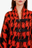 Alexander McQueen Orange/Black Printed Mohair Oversized Jacket Size S