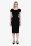 Pre-loved Chanel™ Black Chevron and Rib Knit Midi Dress Size 40