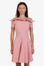 Alexander McQueen Pink Ruffle Collar Short Sleeve Midi Dress Size S