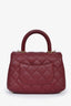 Pre-Loved Chanel™ 2019-20 Burgundy Caviar Leather Extra Mini Coco Top Handle