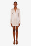 Alexander Wang Pink Silk Crystal Embellished Button Down Shirt Dress Size XS