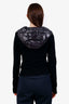 Moncler Black Down Fleece Paneled Hooded Jacket Size S