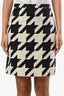 Gucci Black and White Houndstooth Print Mini Skirt Size 38