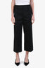 Hermès Black Cotton Twill Cropped Trousers Size 36
