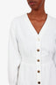 Sandro White Ruffled Button Up Mini Dress Size 34