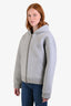 Miu Miu Grey with Gold Hardware Logo Cotton Zip-Up Hoodie Size S