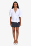 Frame Navy Pinstripe Wool Mini Skirt Size S