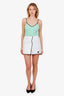 Prada White Cotton Terry Logo-Plaque Skirt Size 40
