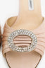 Manolo Blahnik Blush Satin Crystal Buckle Sedaraby Heels Size 39