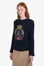 Gucci Navy Blue Cotton Blend Anchor Crest Sweater Size S Mens
