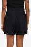 Sandro Navy Pleated High Waisted Shorts Size 38