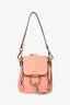 Chloe Pink Leather Suede Mini Faye Backpack