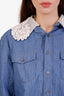 Chemise boutonnée Miu Miu en coton bleu, taille 38